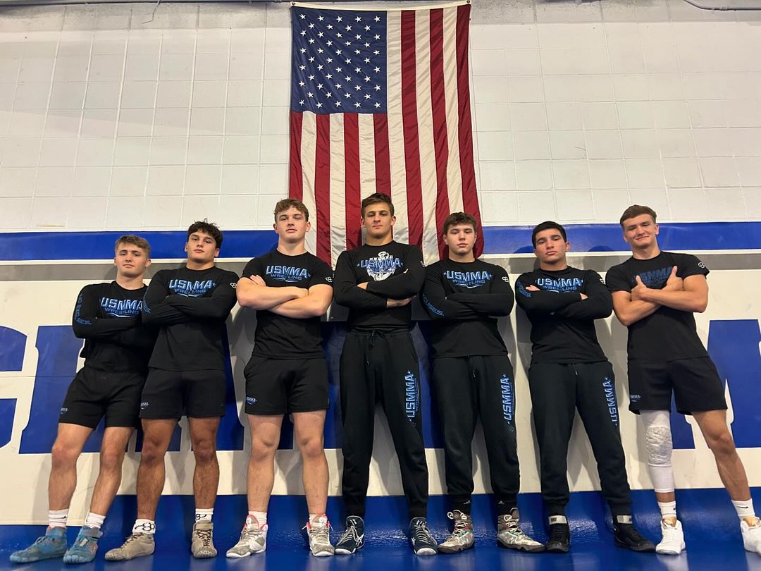USMMA wrestling team competing at regionals